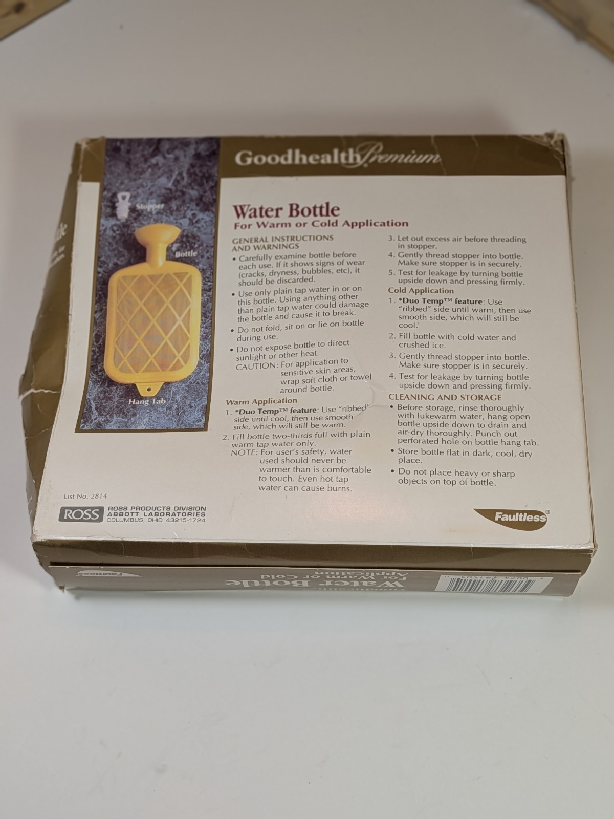 Vintage Faultless Good Health Hot Water Bottle Yellow