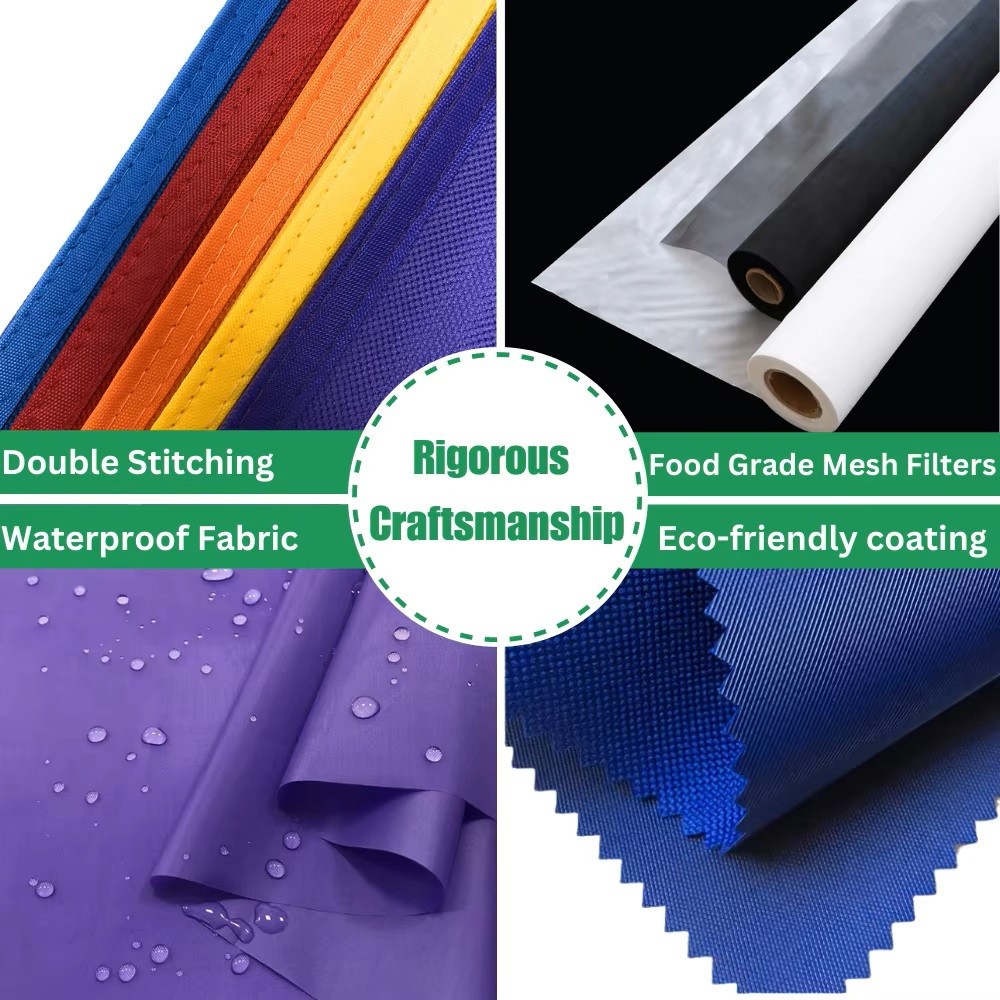 5 gallon - 8 bags Flower Ice Extraction Multi-Micron Filter Bag Kit