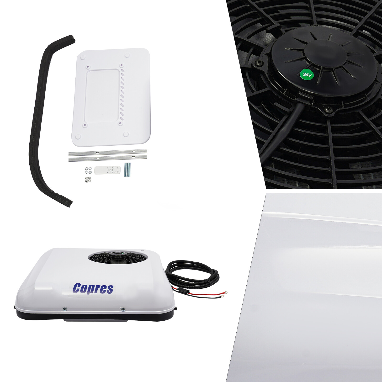 24V Rooftop Air Conditioner 2600W Cooling&Heat A/C Unit Fit RV Truck Caravan