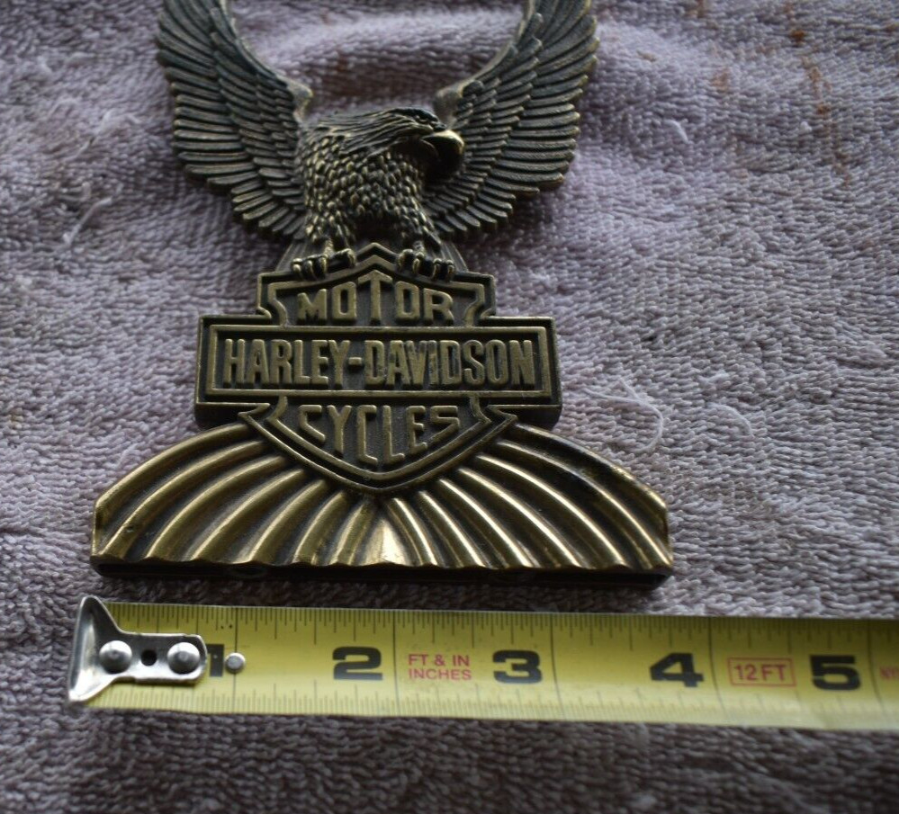 Vintage Harley-Davidson FXR 1970-80s Eagle Bar & Shield Sissy Bar Emblem Mount#2