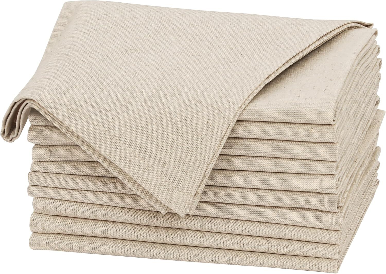 18x18 Cotton Linen Napkins Set of 12 Soft Reusable Washable Dinner Cloth