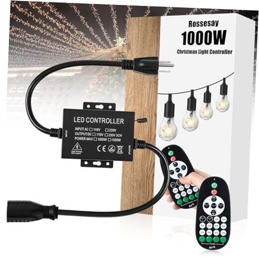 Outdoor Dimmer for String Lights Christmas Light Controller Xmas Remote
