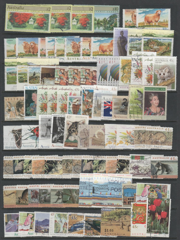Australia Large Used Collection 1915 - 2010, 12 Pages CV $848.50