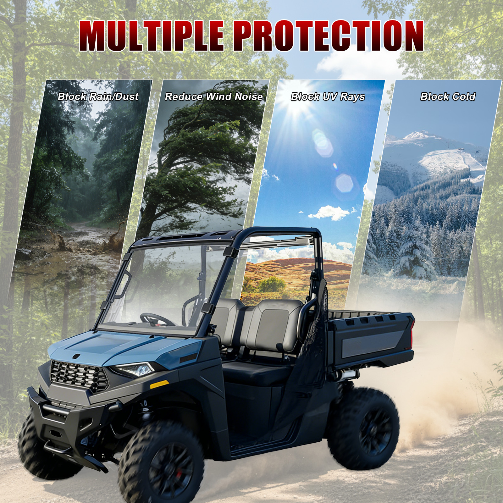 Front Windshield PC For Polaris Ranger SP 570 2022-2026/ Midsize 570 500 EV ETX