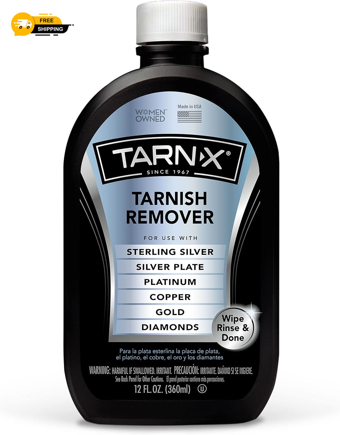 Tarn-X Tarnish Remover, 12 Ounce Bottle (Packaging May Vary) Free Shipping
