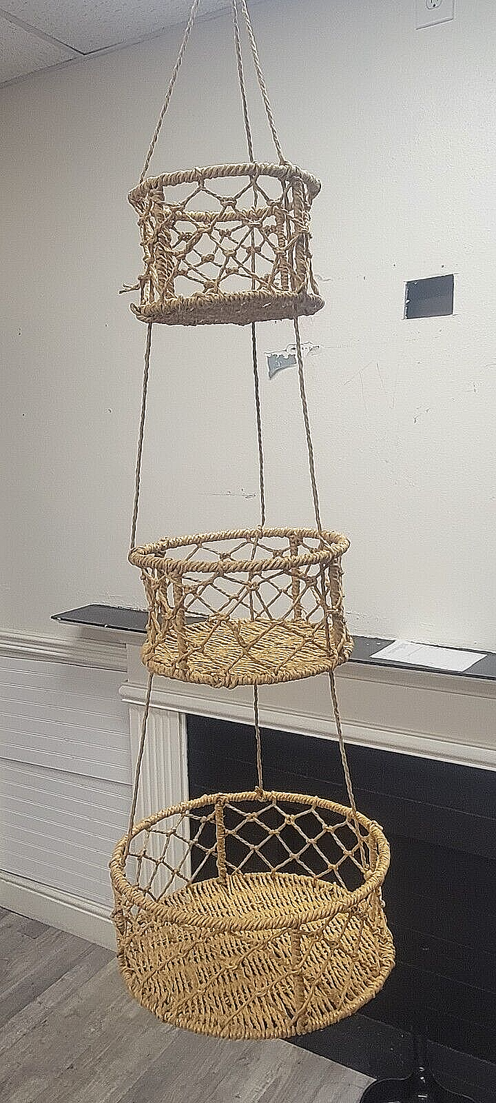 3 Tiers woven Hanging Fruit & Vegetable Baskets Storage Baskets, new