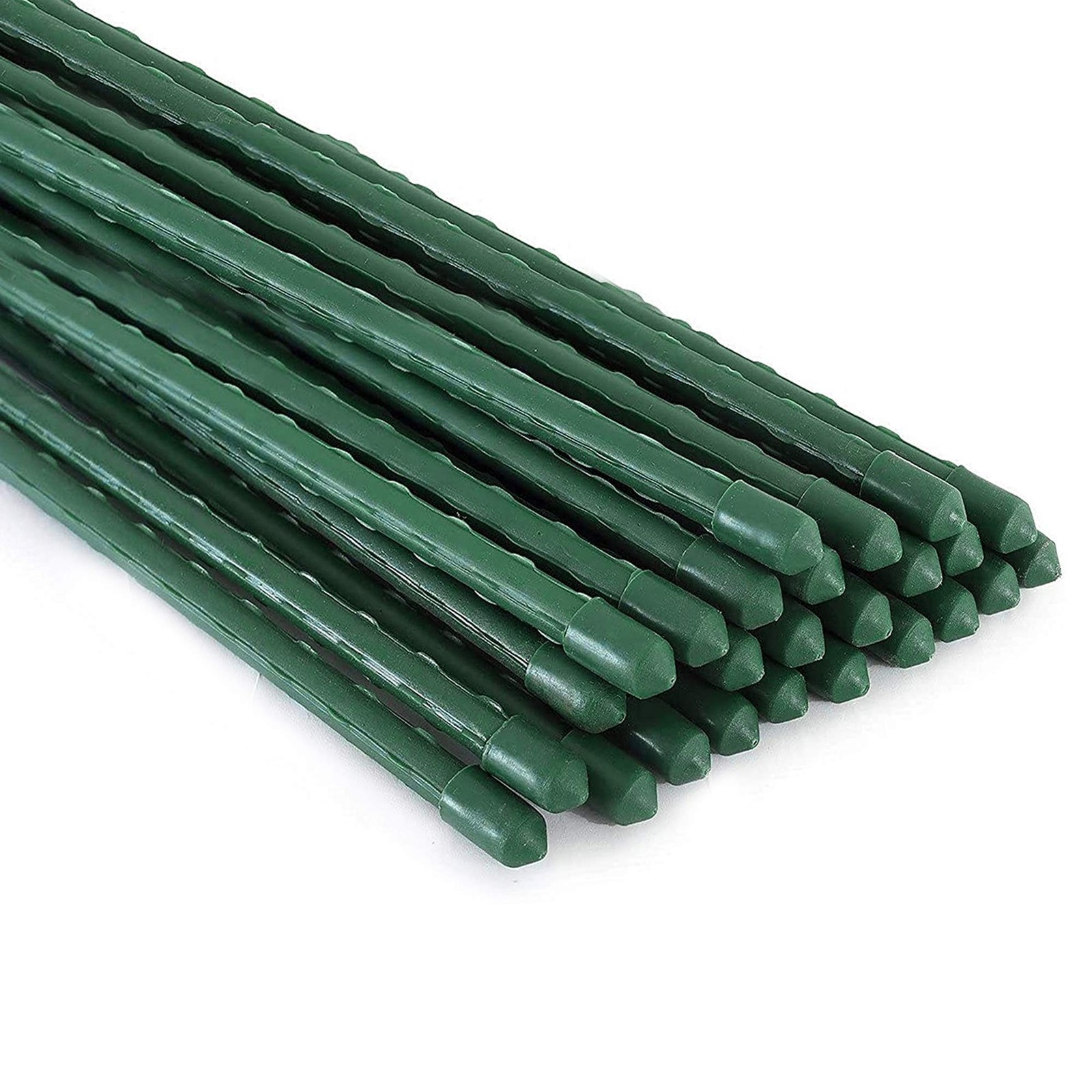 Xiny Tool Garden Stakes, 25 Pack 4 Ft Steel Plant 48 Inch, Green