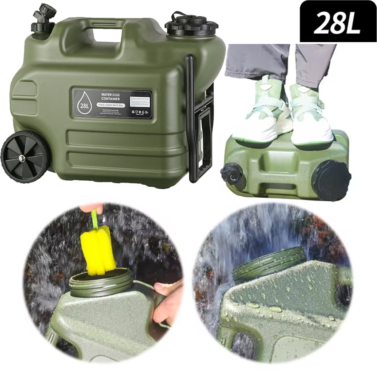 7 Gallon Water Jug,Camping Water Container, Portable Water Dispenser BPA Free US