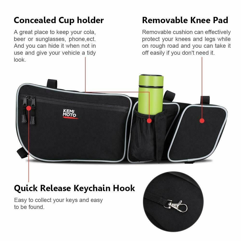 KEMIMOTO UTV X3 Door Storage Bags w/Knee Pad For Can Am Maverick X3 2017-2024