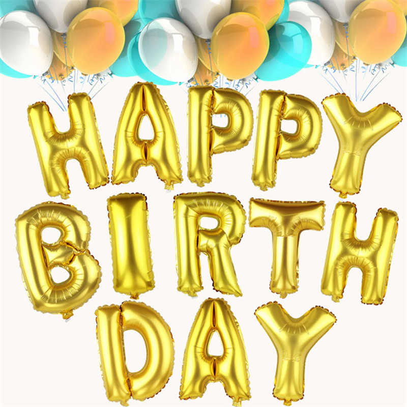 16" FOIL LETTER BALLOONS NUMBER BALLOON ALPHABET SILVER GOLD PARTY SUPPLIES BABY