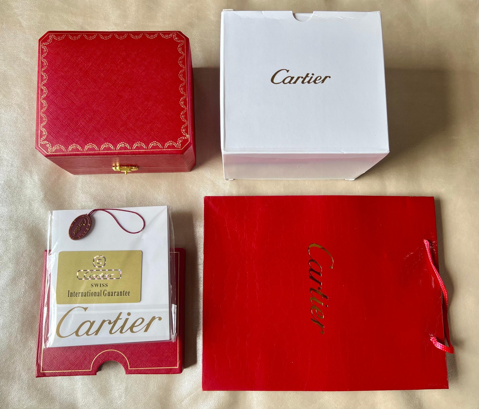Cartier watch Presentation Box with booklet & Tags Empty Box DUTY PAID 20 Day de