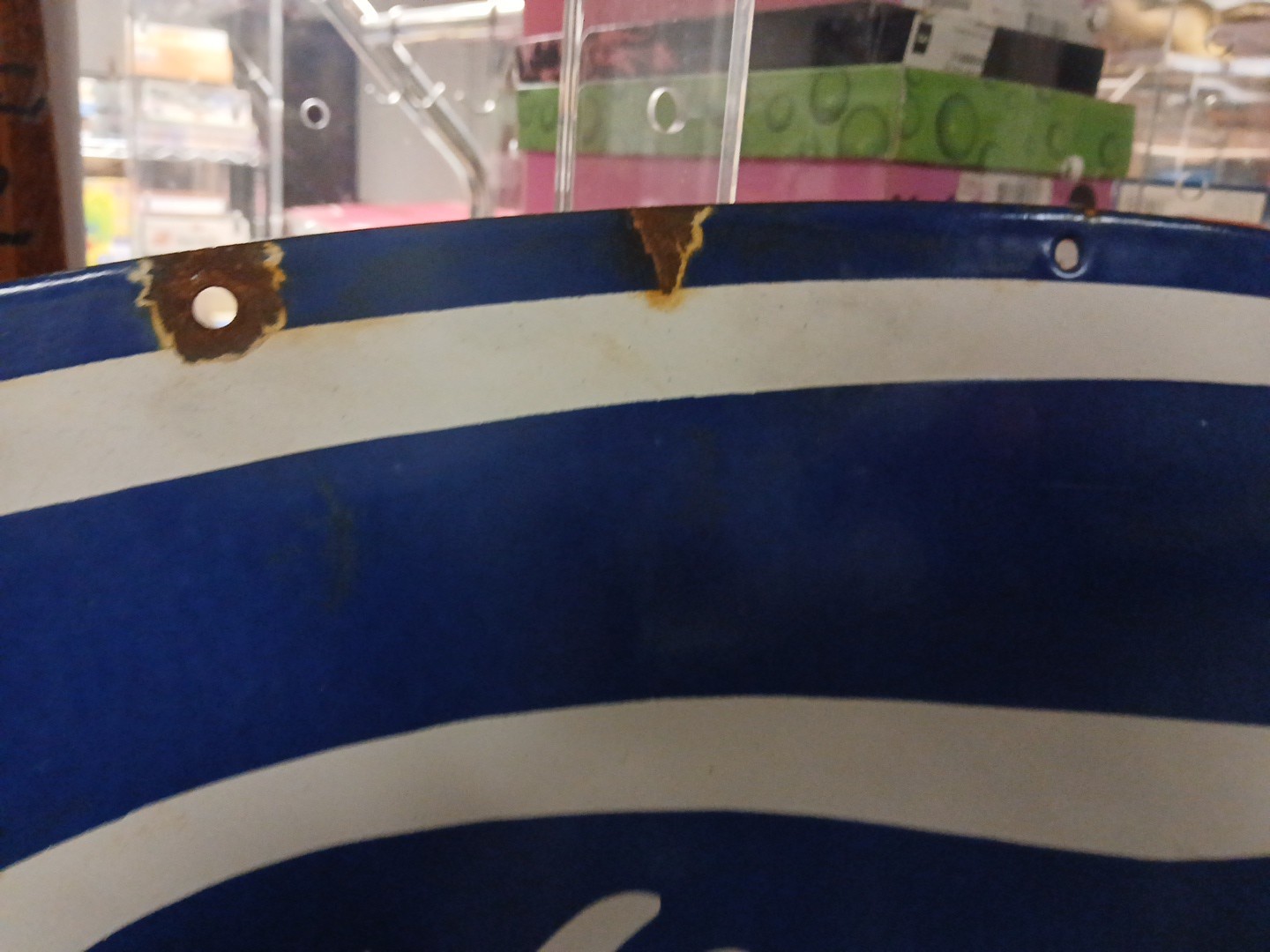 VINTAGE LARGE FORD PORCELAIN METAL SIGN 4FT CAR TRUCK AUTO DEALER SALES SERVICE