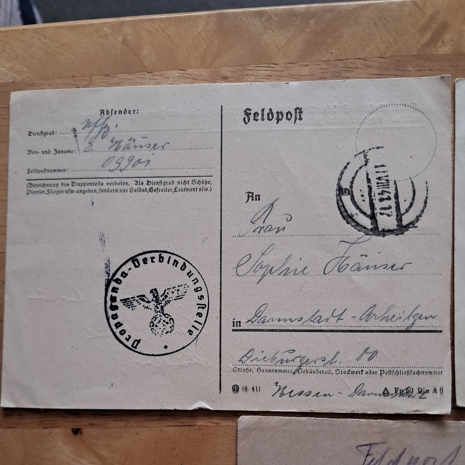 MILITARY MAIL 3 x GERMAN GERMANY FELDPOST COVERS ,
