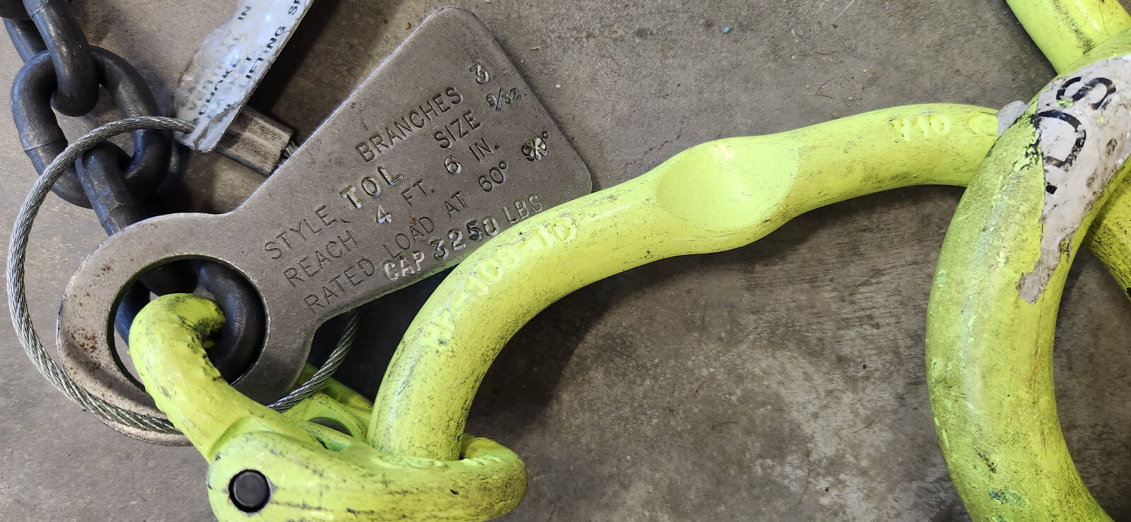 Gunnebo TOL 4'-6" 3-Leg Branch 9/32" 3250Lb Basket Lifting Sling.