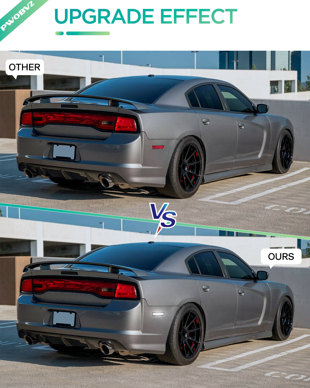 2PCS Dynamic Rear LED Side Marker Lights For Dodge Charger 11-14 Challenge 08-14