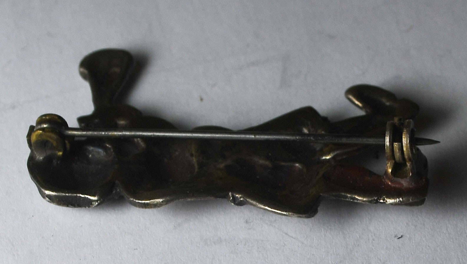 Sterling Silver Horn Trumpet Boy Brooch Pin 40mm x 24mm