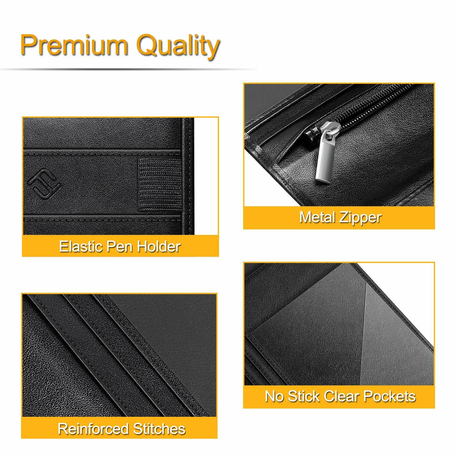 Server Book for Waitress Waiter Organizer Wallet with Zipper Pocket Card Holder