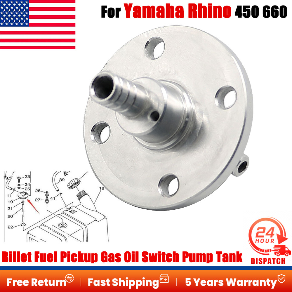 US Billet Fuel Tube Joint Fuel Pickup Gas Pump Tank For Yamaha Rhino 660 450 UTV