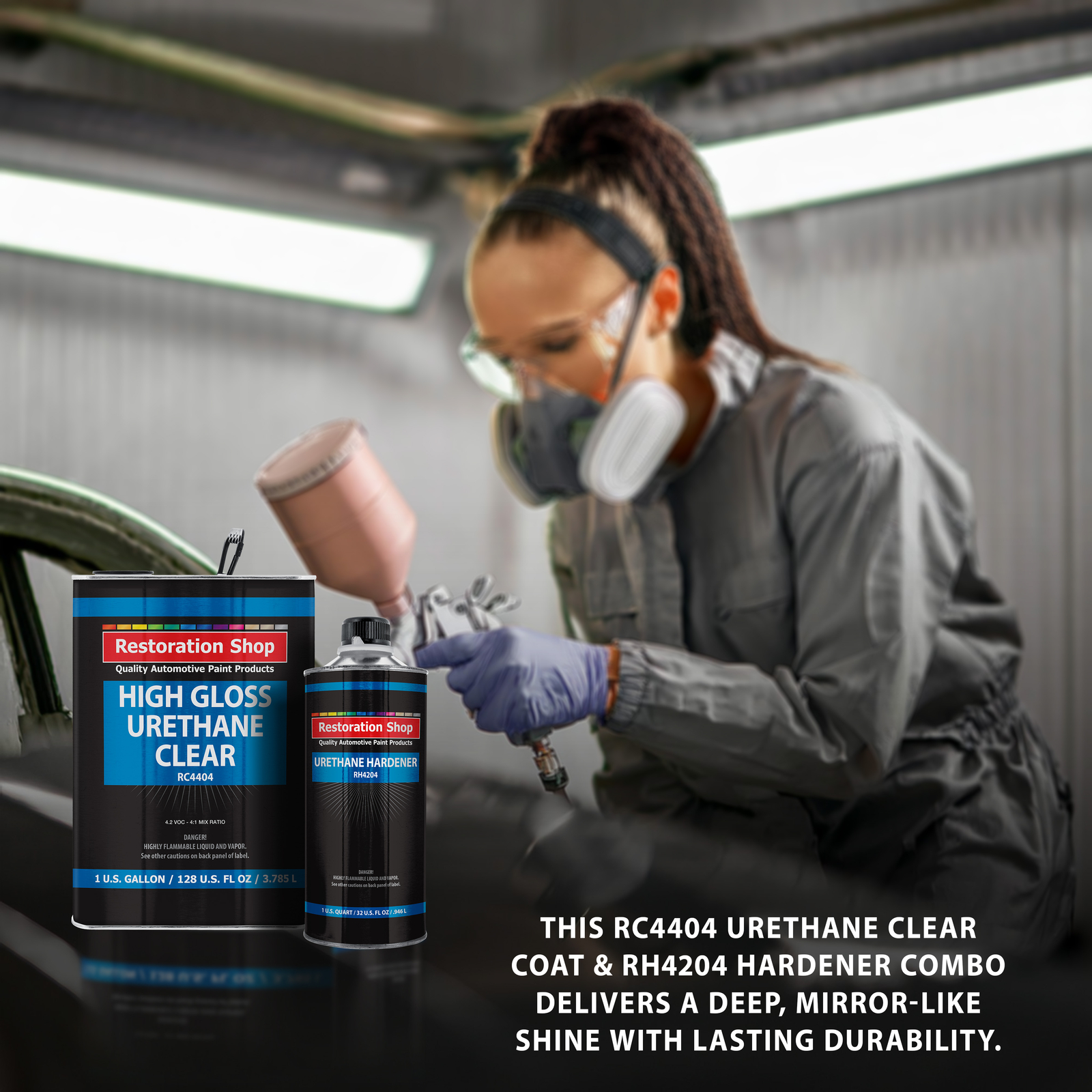 Restoration Shop 1.25 Gallon 2K Clear Coat Automotive Paint Kit - High Gloss