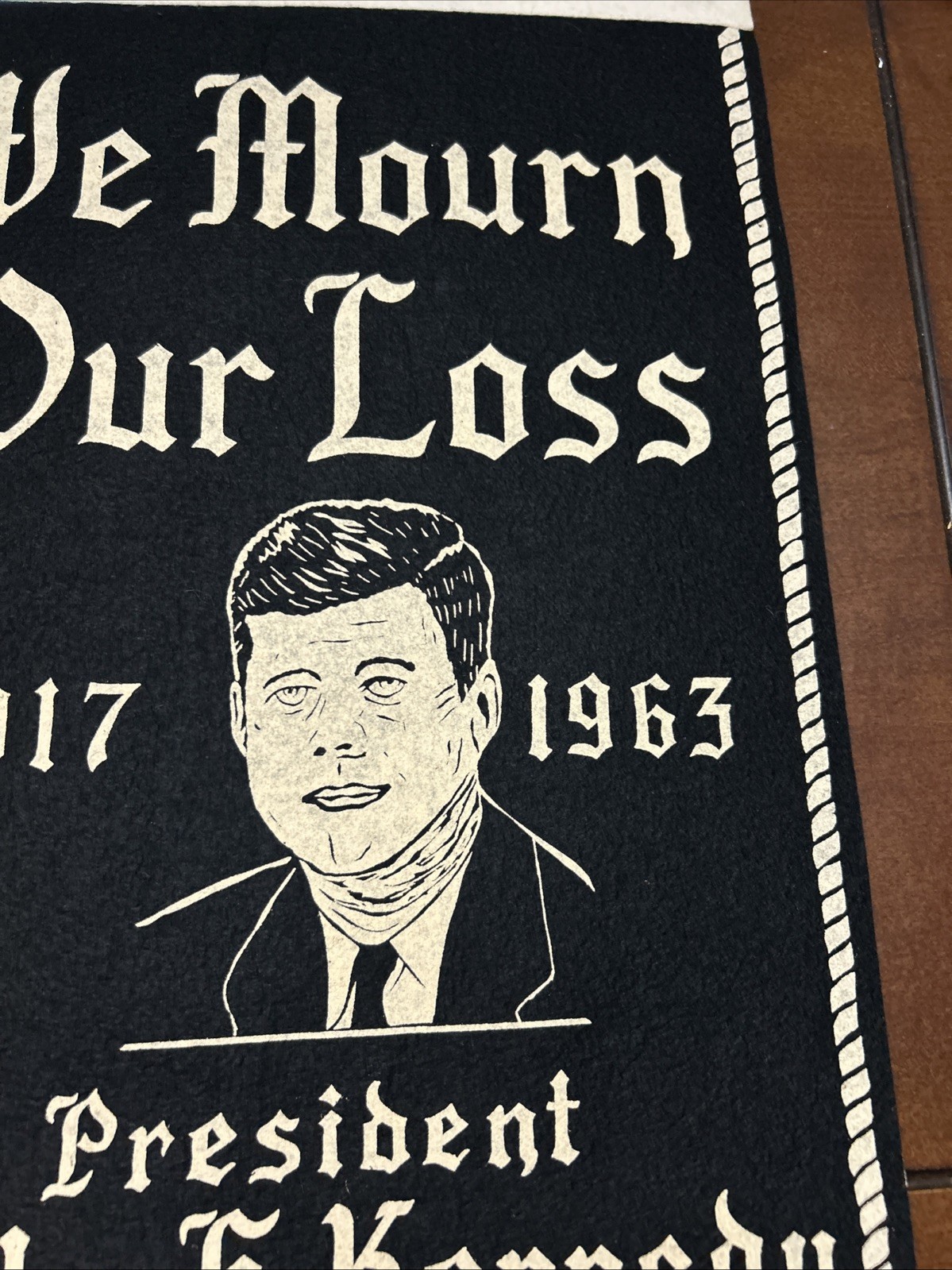 1963 John F Kennedy JFK 1968 Martin King Luther Memorial Felt Banner ORIGINAL