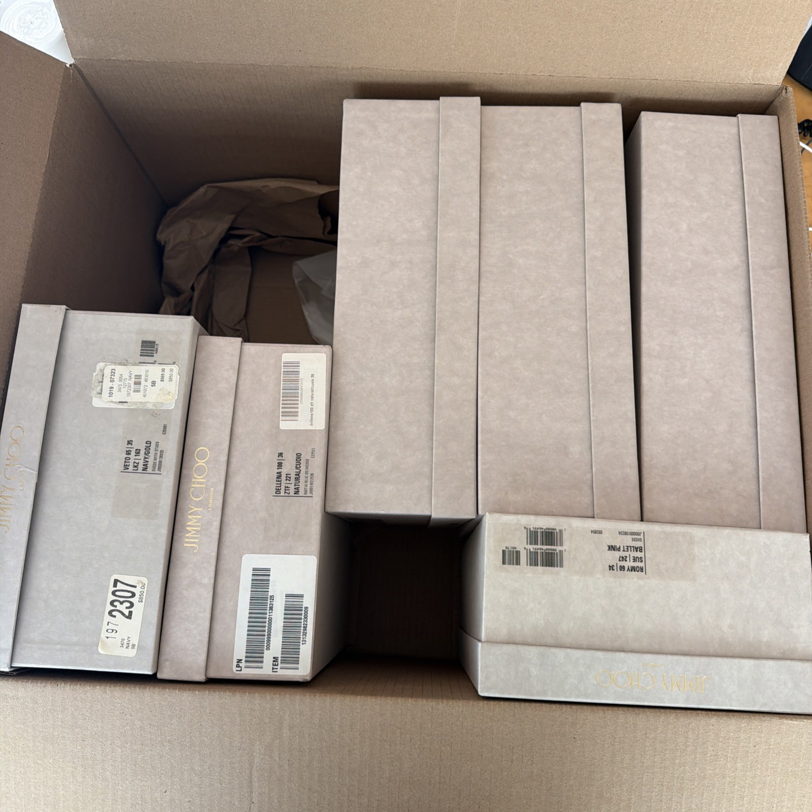 Jimmy Choo Shoes Boxes 6 Assorted Empty Boxes