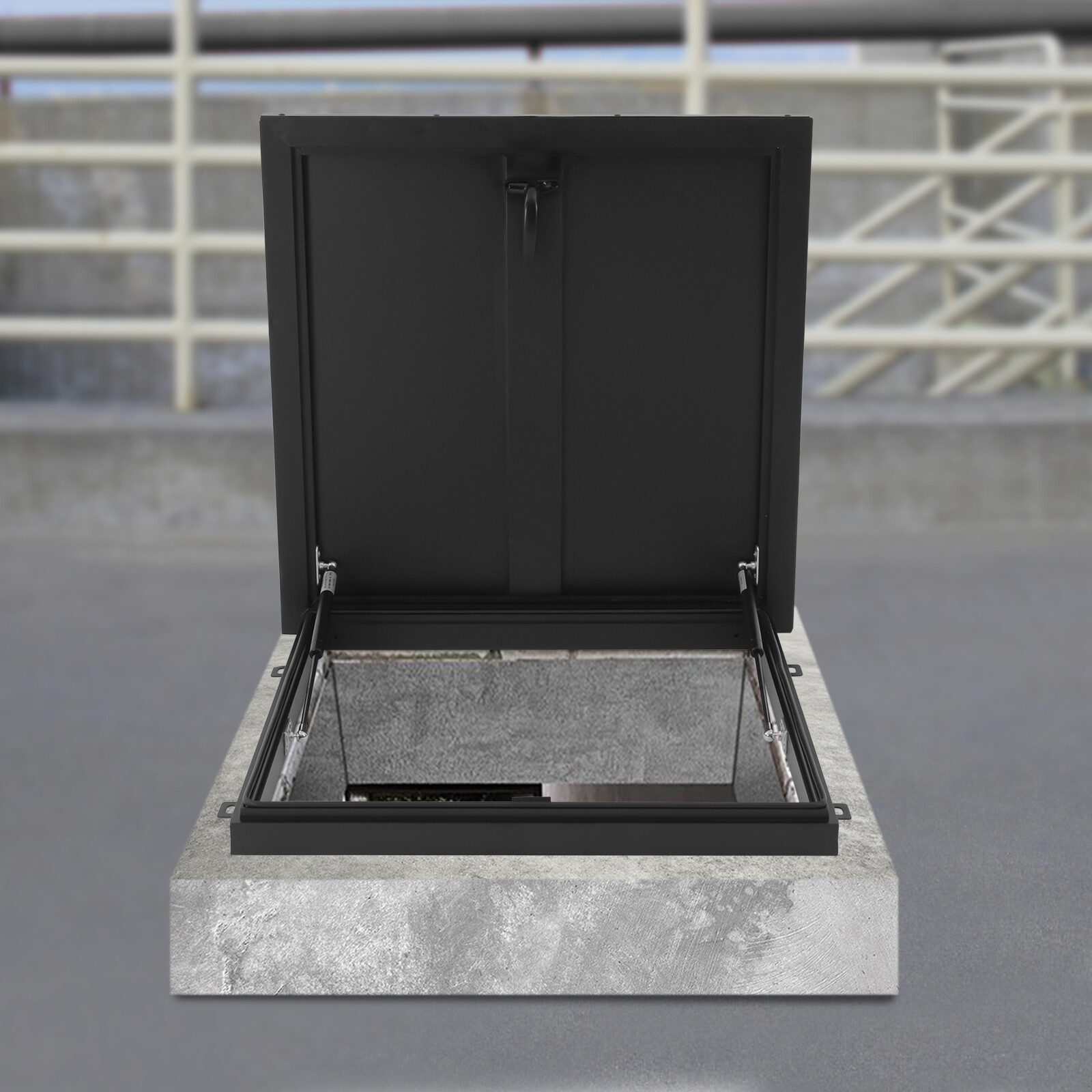 Industrial Galvanized Roof Access Hatch 24"L x 24"W Black