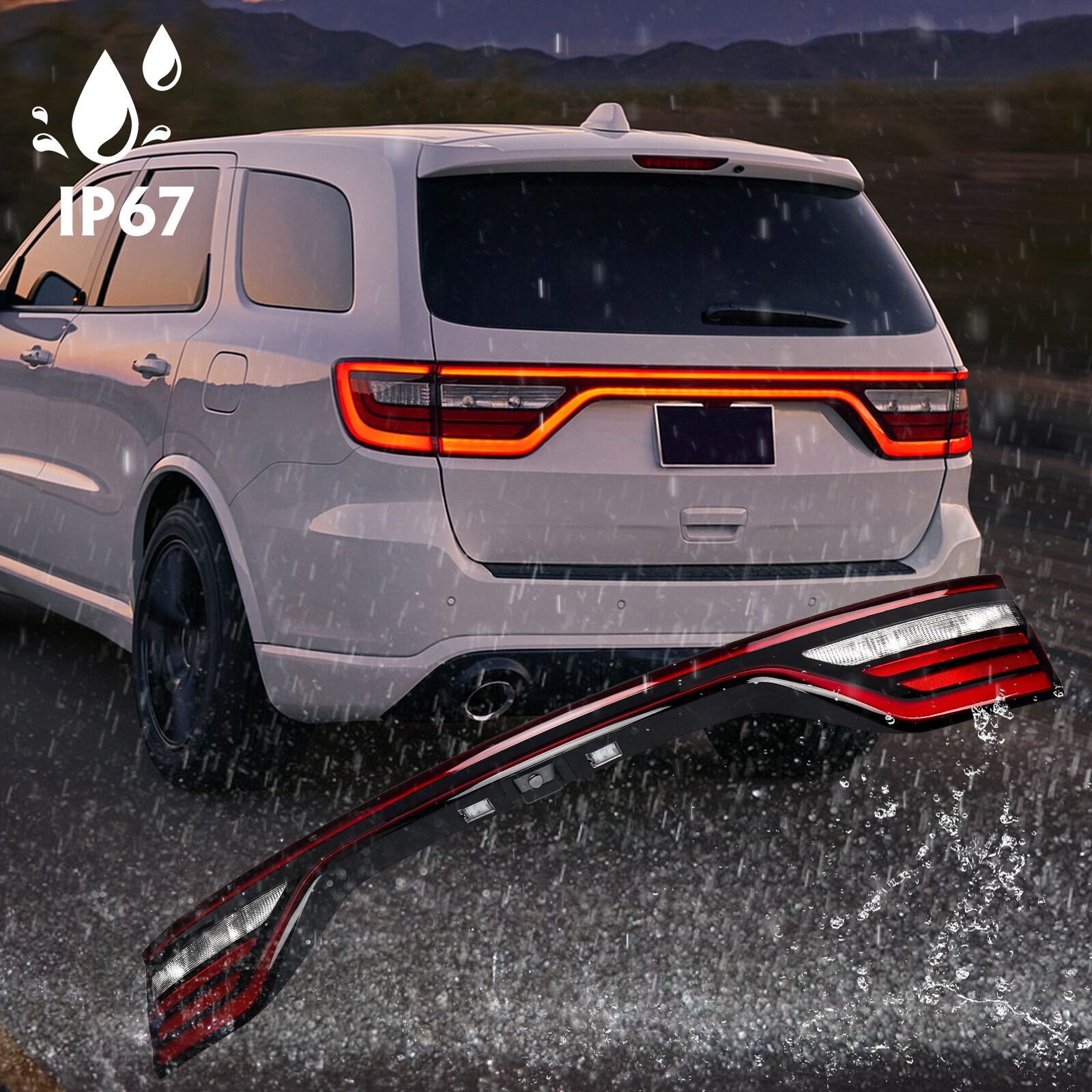 68453659AA LED Tail Light Lamp Liftgate For 2014-2022 Dodge Durango Camera Hole