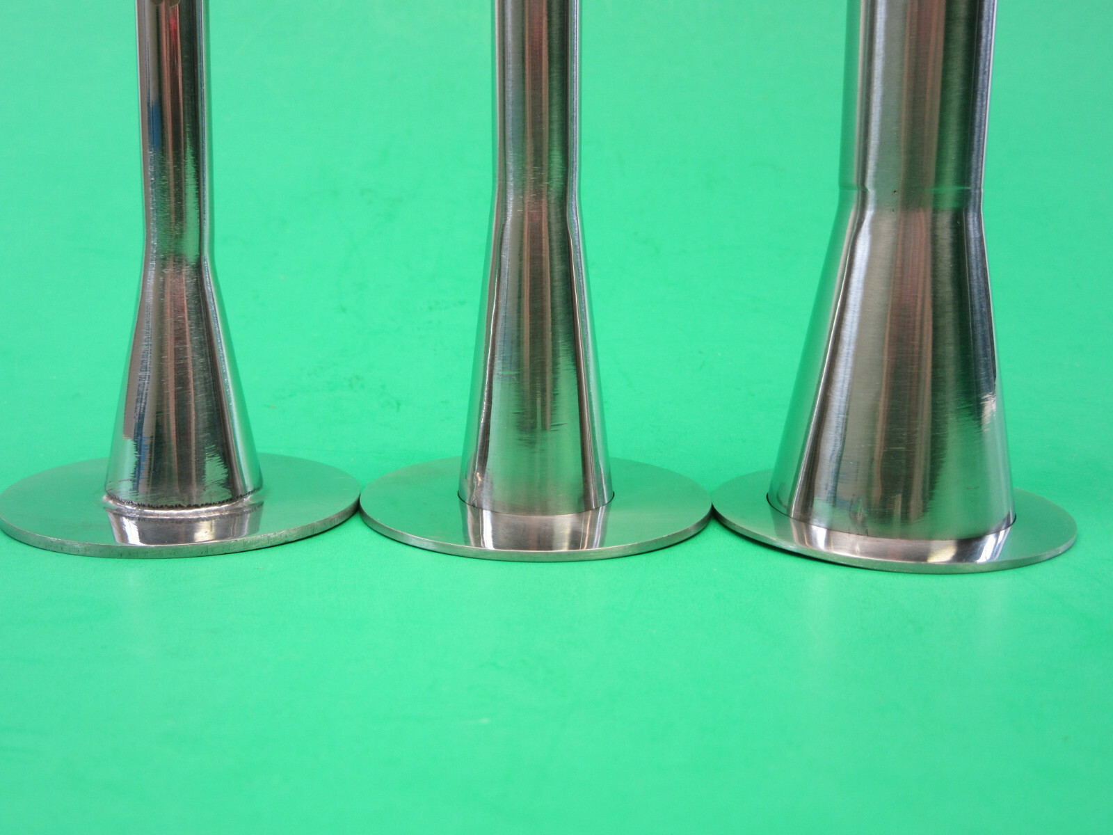 *THE BEST* 3-Pc Set Solid Stainless Sausage stuffing tubes horn 2" (52 mm) base