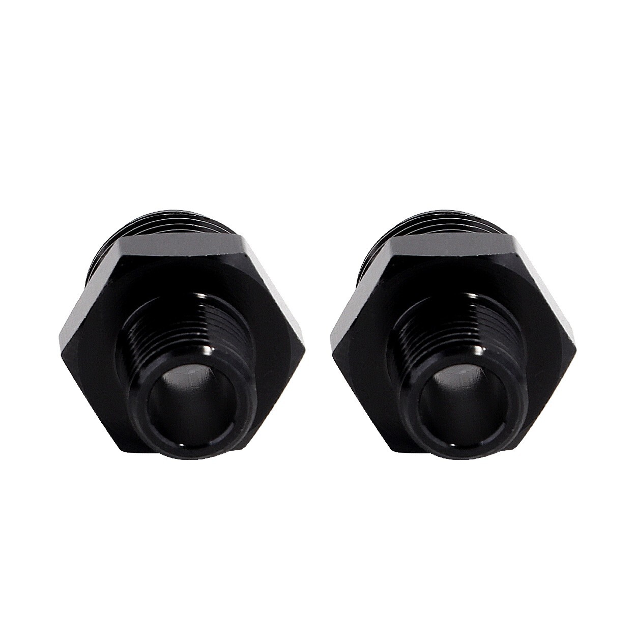 3/8" NPT to 6AN Fitting Male Straight Fittings Adapter Aluminum Black 2Pcs