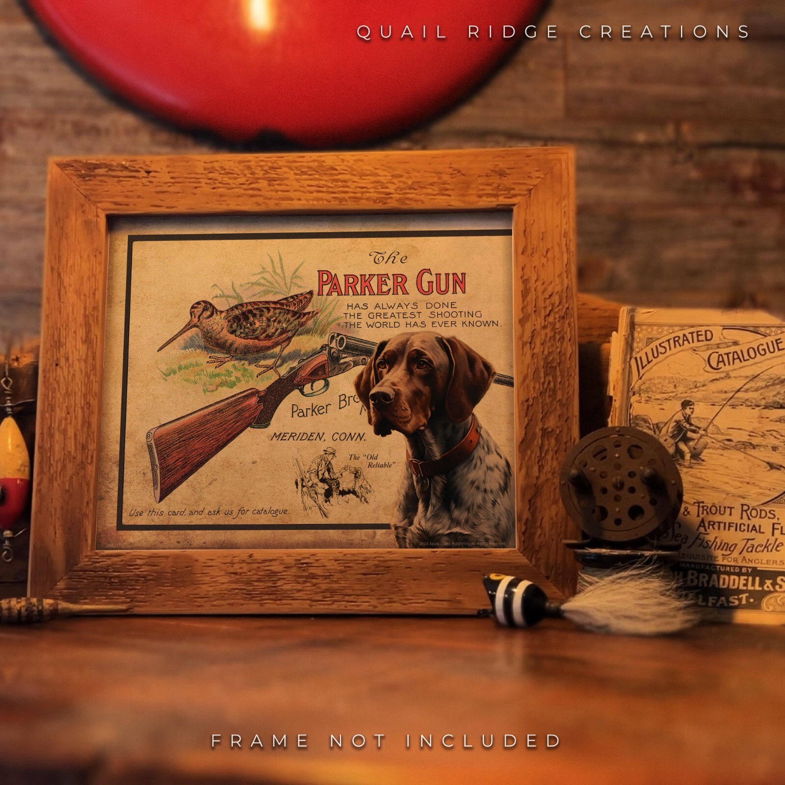 Parker Gun Advertising Art Print 8X10 German Shorthair Hunting Dog Wall Decor