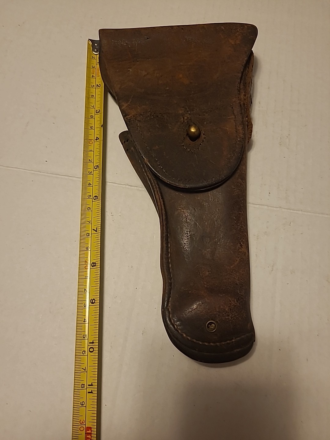 Vintage WWI Era HOYT 1918 JJM Flap Holster Brown Leather 10" L