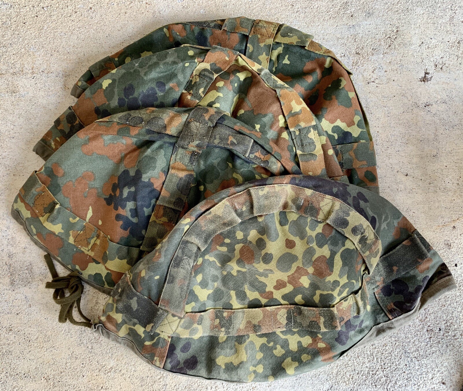 Original West German Army Surplus Flecktarn Camo Helmet Cover Snow Reversible
