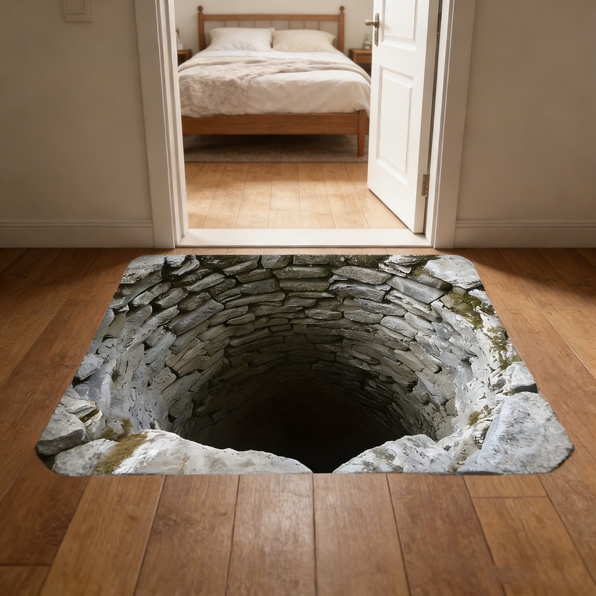 3D Optical Illusion Endless Abyss Non Slip Door Floor Mat Washable