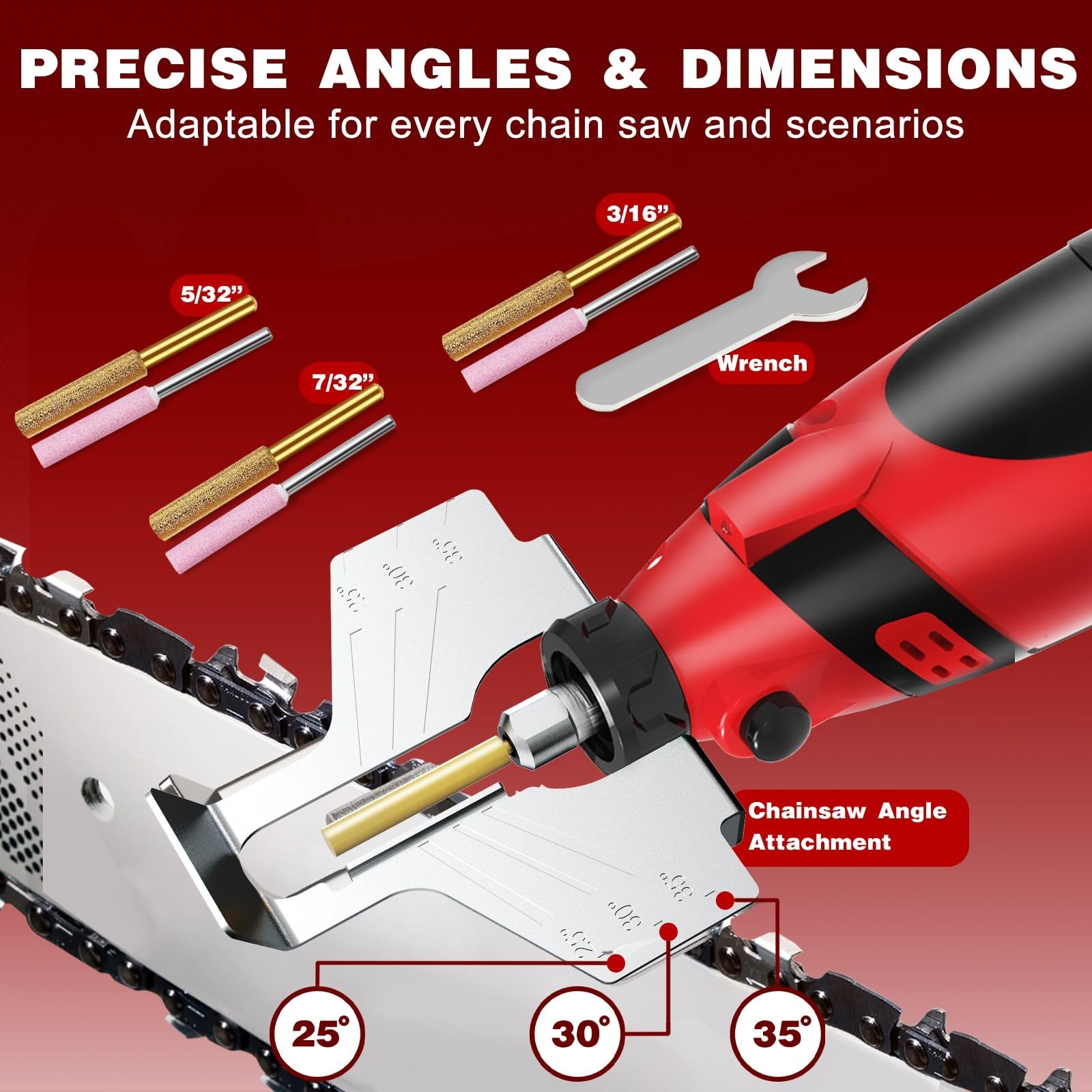 Cordless Chainsaw Sharpener Kit, 12V Battery, 54 PCS Rotary Tool Set Grinder