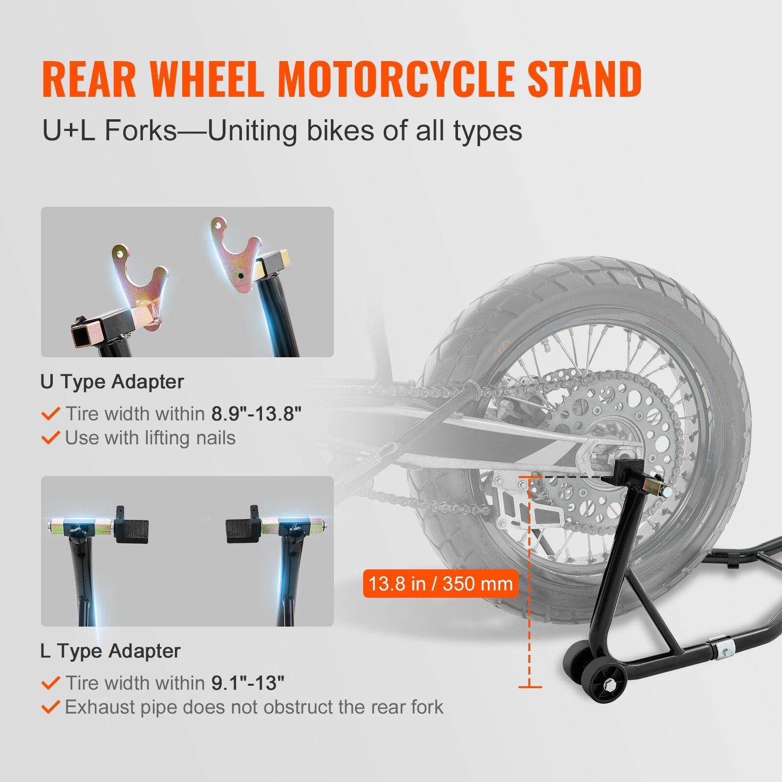 Motorcycle Front & Rear Stand Lift 850lbs Spoolift Paddock Swingarm Bike Support