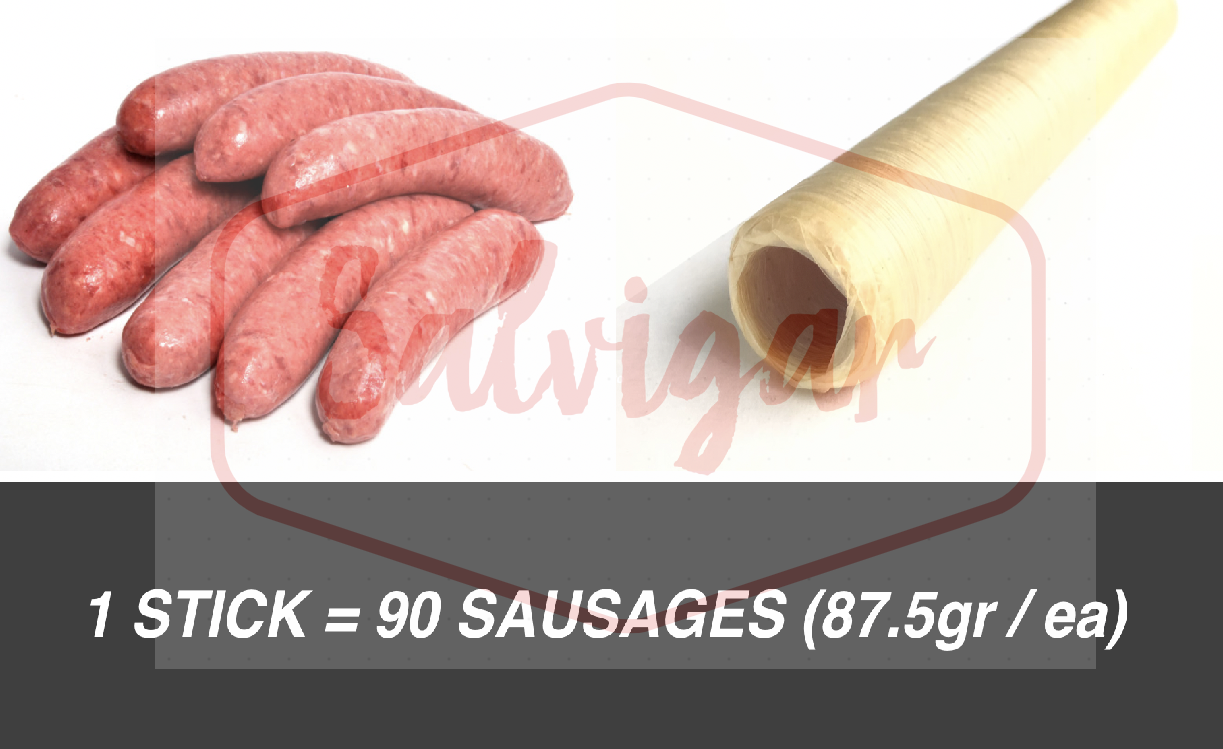 Collagen Casings Dry 26mm / 50ft for stuffing 64 Lb 360 sausages 4 sticks