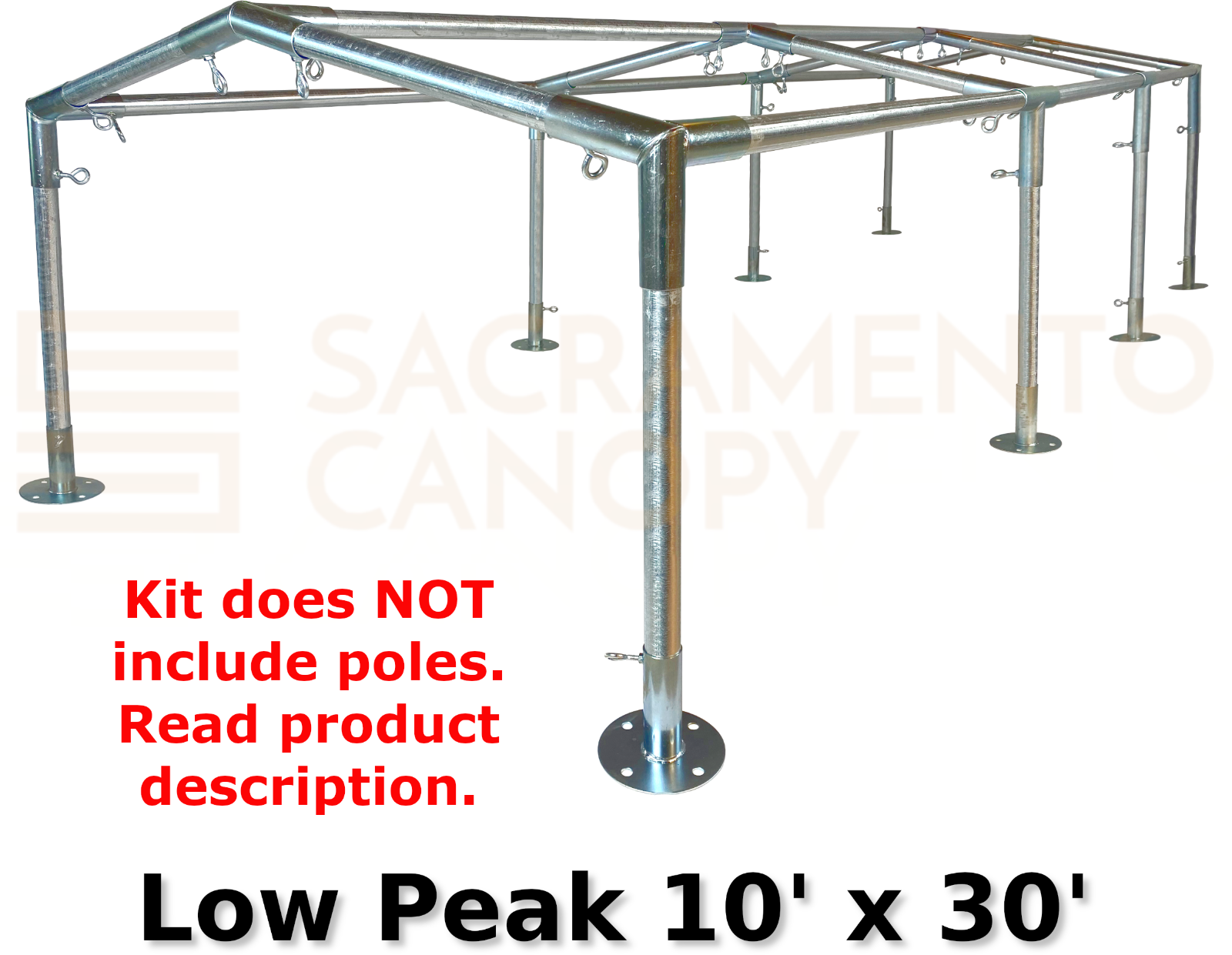 Low Peak Canopy Fittings Kits, DIY Carport or Greenhouse, EMT Connector Parts