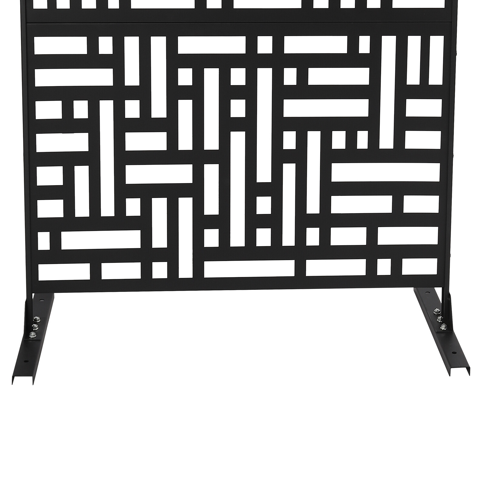 Metal Privacy Screen 6.2ft H x 35.4in W Outdoor Privacy Screens and Panel Black