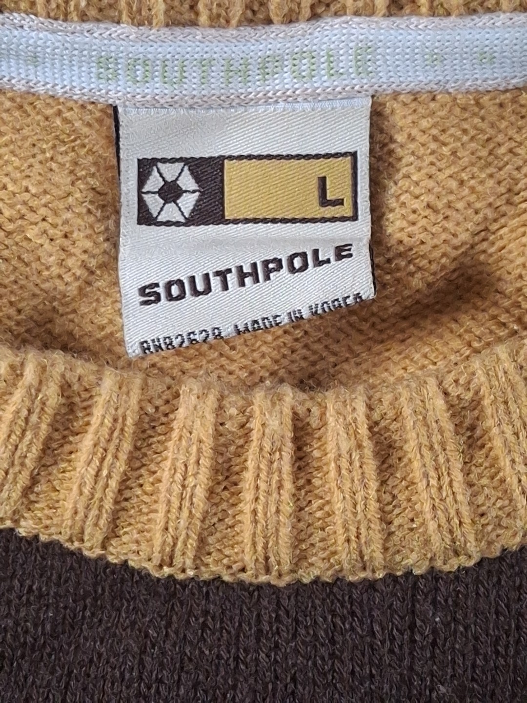 Vintage SouthPole 3D Chunky Knit Sweater Coogi Style Sz Large Y2k