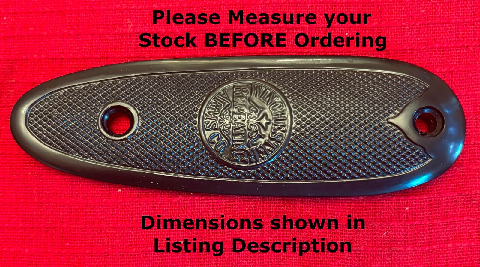 Winchester Logo Butt Plate - fits Models 12, 21, 24, 37, 50, 97, 101 & 1911 -New