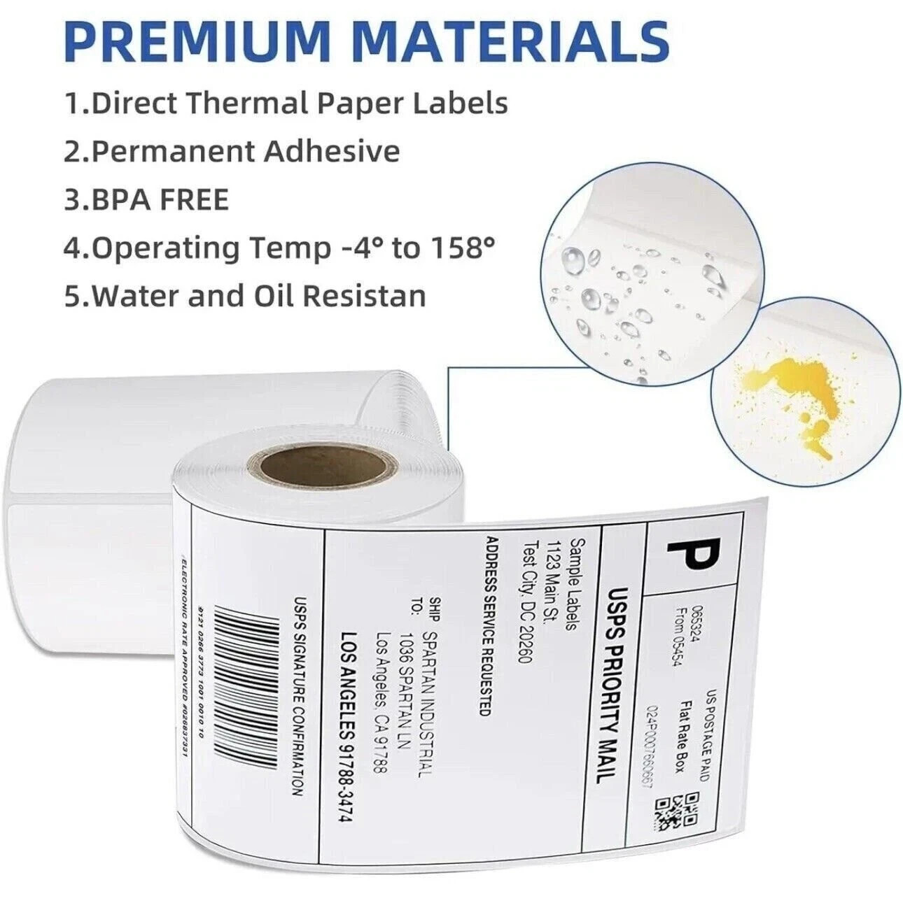 20 Rolls label 4x6 Direct Thermal Shipping 5000 labels Zebra Eltron ZP450 2844