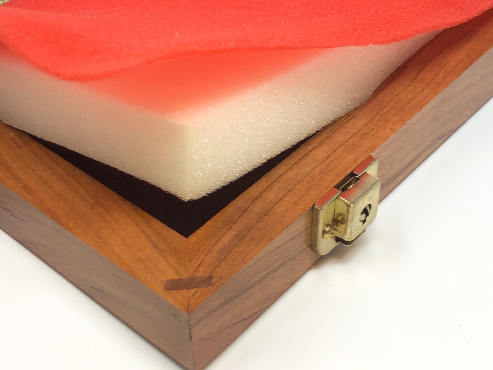 7 X 18 X 2” Cherry Wood Display Case perfect For Knives Arrowheads Collectibles