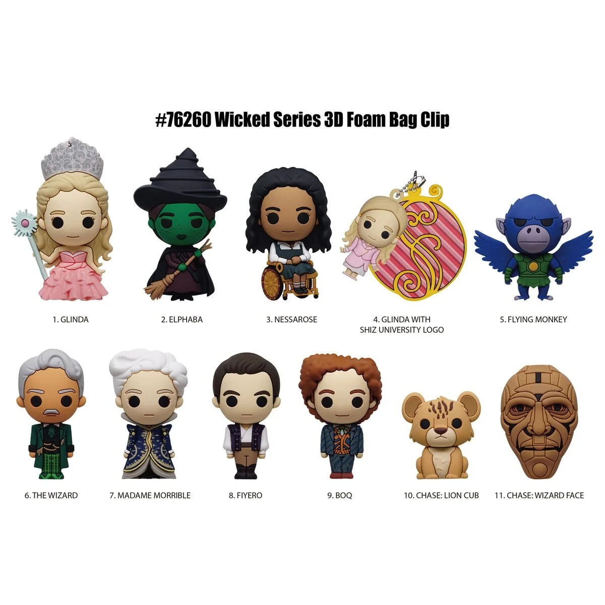 Wicked NEW * Glinda Clip * Blind Bag Key Chain Series 1 Monogram