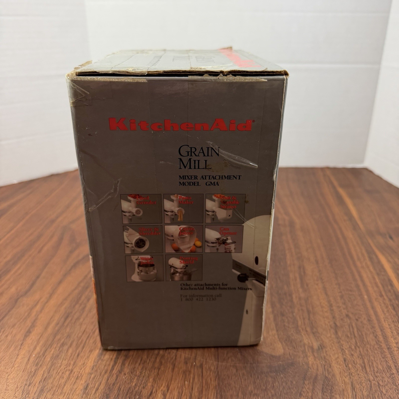 KitchenAid Grain Mill Model GMA Metal Grinder Mixer Attachment w/ Manual & Box