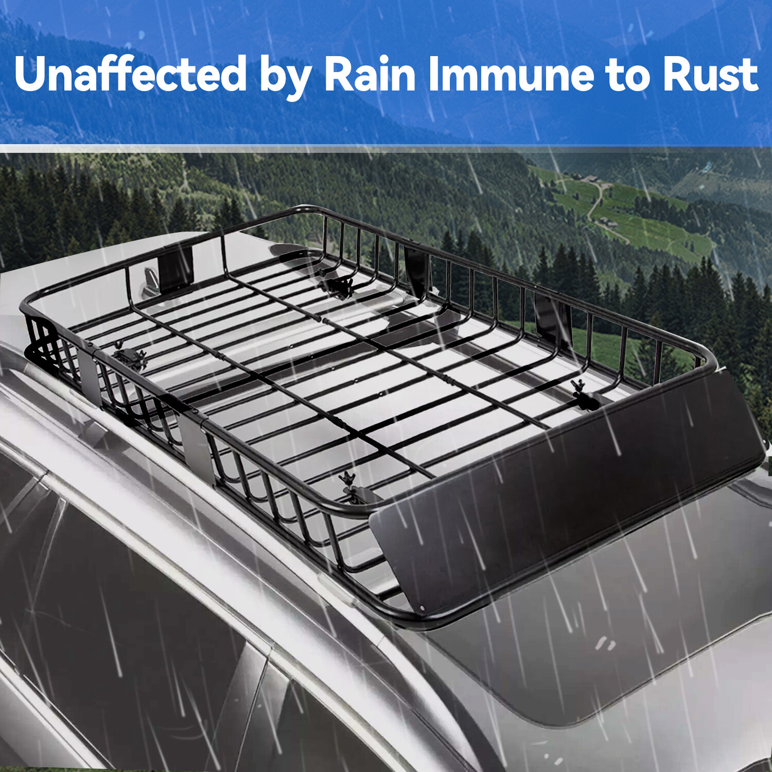 67" Roof Rack Cargo Top Luggage Holder Carrier Basket with Extension Travel NEW