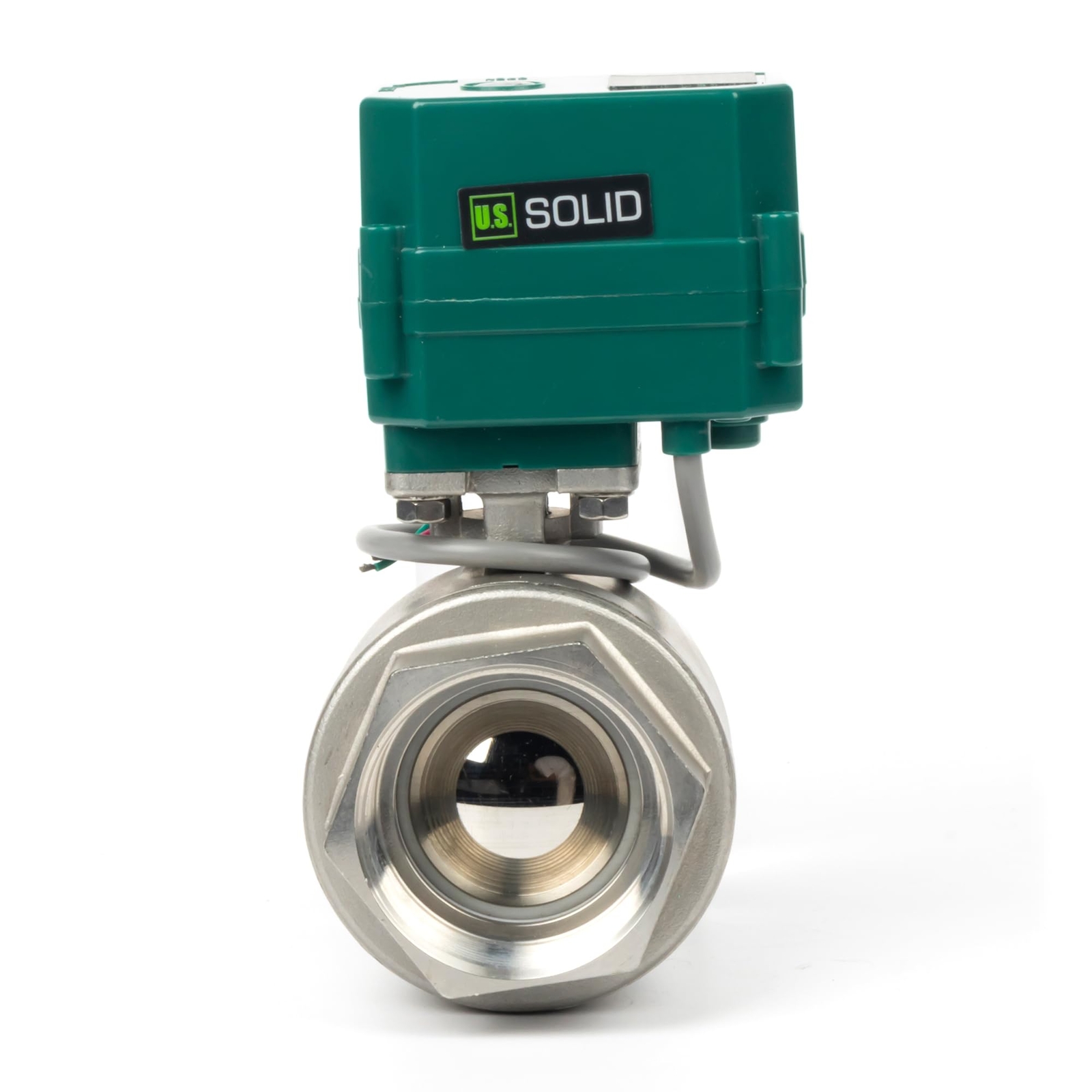 U.S. Solid Motorized Ball Valve 2in Full Port SS 9-24V AC/DC NC Auto Return