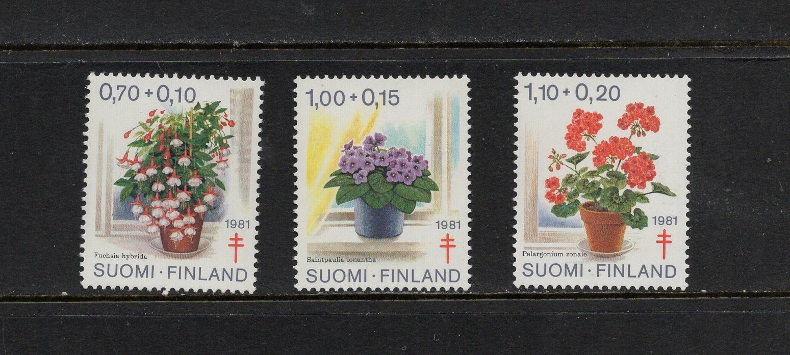 S6744   Finland  1981   flora flowers  Anti-TB   3v.   MNH