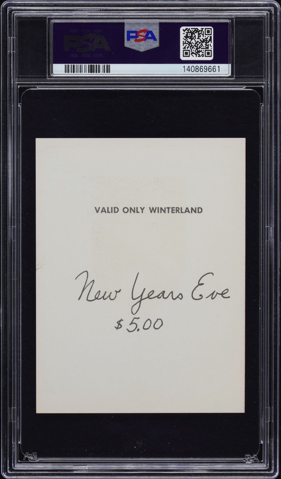 Grateful Dead PSA Ticket Stub Winterland San Francisco New Years Eve 12/31/1970