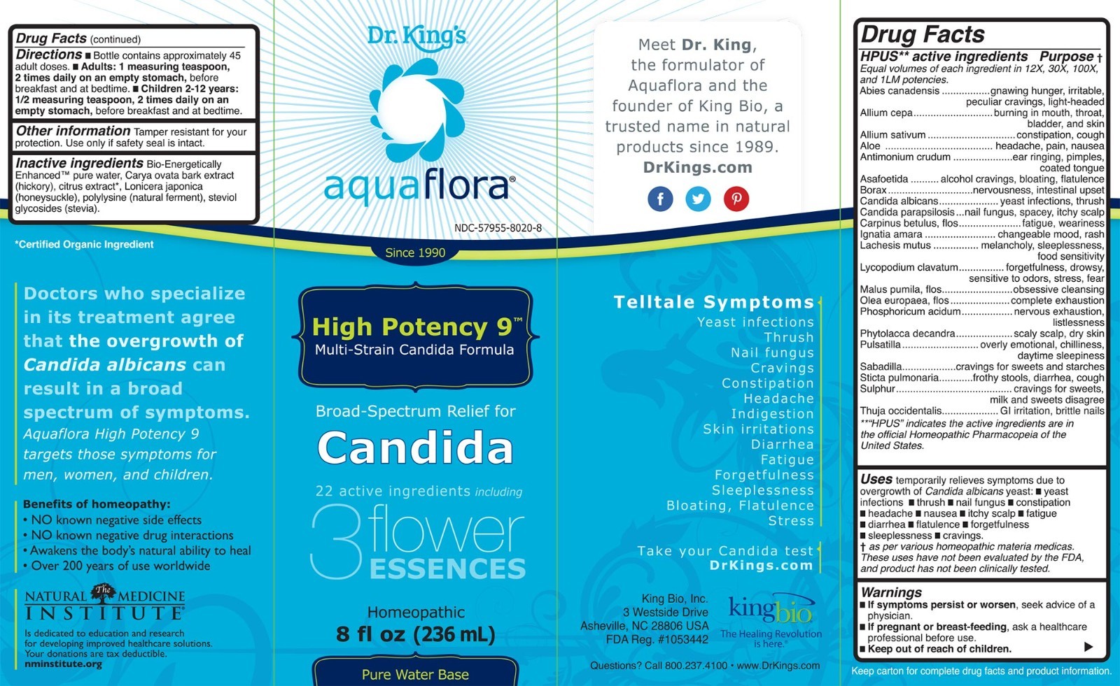 Dr King's Multi-Strain Candida Relief,(was AquaFlora High Potency 9),2Oz