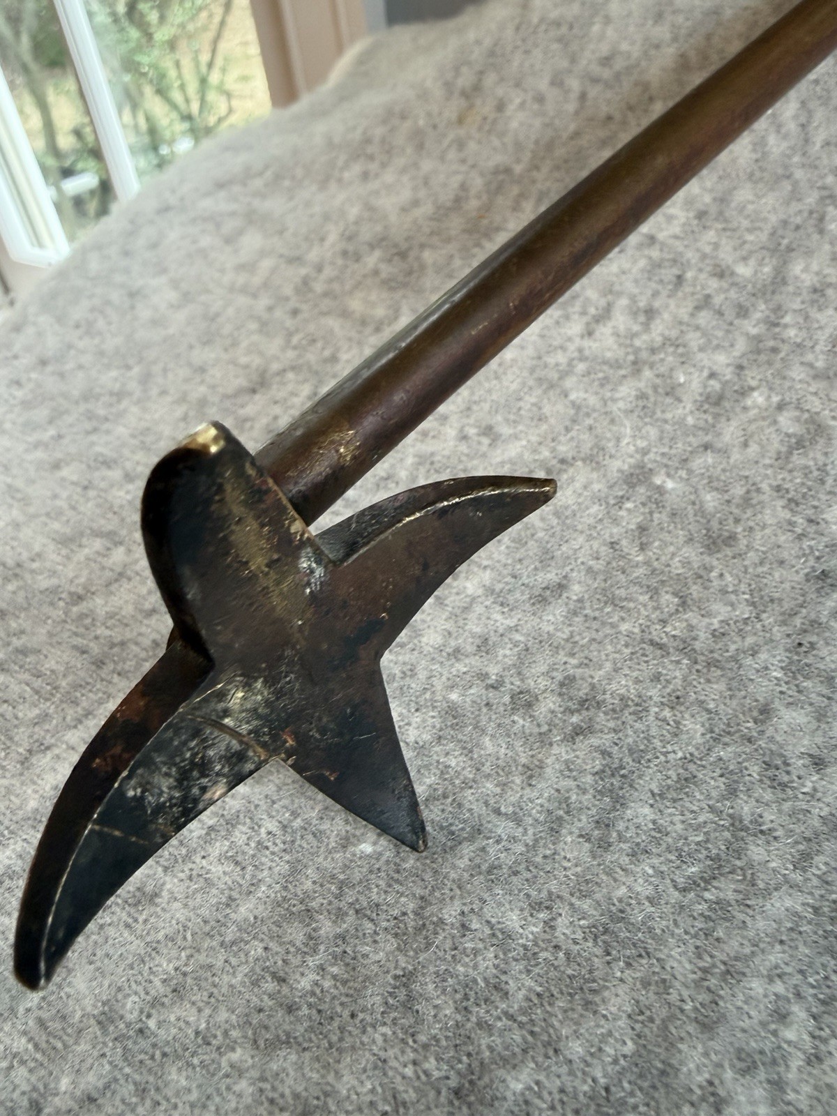 Antique Star Tip Fire Place Tongs Hand Forged 18 Inch Log Grabber